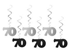 Decor suspendat vârtejuri 70 de ani - 6 buc.