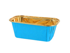Mini forme pentru clătite albastru-auriu - 11 x 4 cm - 10 buc.