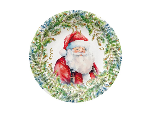 Farfurii de hârtie Moș Crăciun - 18 cm - 8 buc.