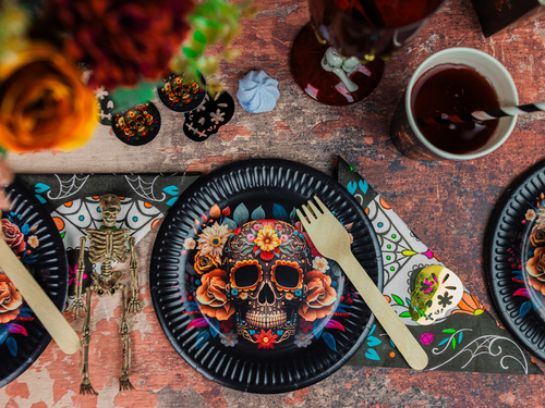 Farfurii Halloween Dia de los muertos - 18 cm - 6 buc.