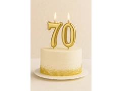 Lumânări numerice aurii - 70 - 2 buc.