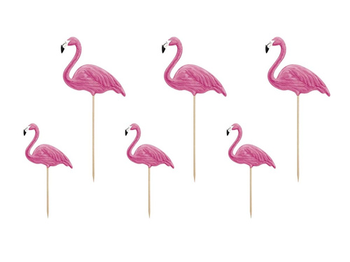 Toppere pentru torturi și cupcakes Flamingo - 23 cm - 6 buc.