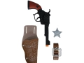 Curea cowboy cu revolver - 1 buc.
