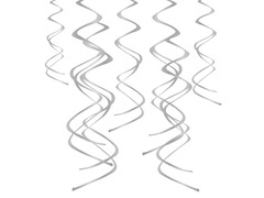 Decorațiuni suspendate spirale argintii - 60 cm - 5 buc.