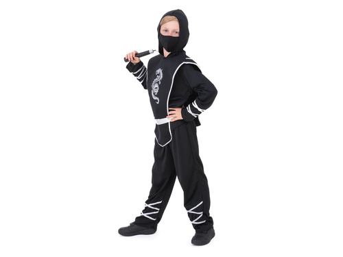 Costum războinic ninja negru - 1 buc.