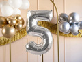 Balon argintiu cu numărul 5 - 72 cm - 1 buc.