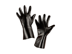 Mănuși negre de caracter din material asemănător pielii - pentru copii