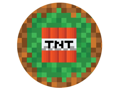Plăcuță decorativă pentru tort TNT Pixels - 20 cm