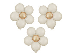 Balon folie cu flori crem - 33 cm - 3 buc.