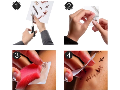 Tatuaje lavabile Halloween Scars - 12 buc.