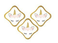 Pandantive pentru sticle cu panglică Unicorn frumos - 12 buc.