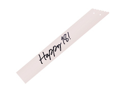 Eșarfă bej cu inscripția Happy 18 - 1 buc.