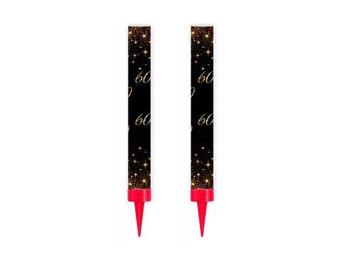 Fântână spumantă pentru tort pentru a 60-a aniversare - 12 cm - 2 buc.