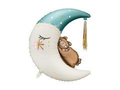Balon din folie cu luna ursuleț Teddy - 71 x 86 cm - 1 buc.