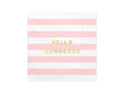 Hello Gorgeous șervețele roz cu dungi - 33 cm - 20 buc.