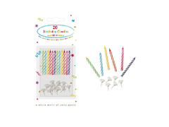 Lumânări aniversare colorate - 6 cm - 20 buc.