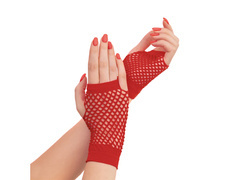 Mănuși roșii din plasă - 11 cm