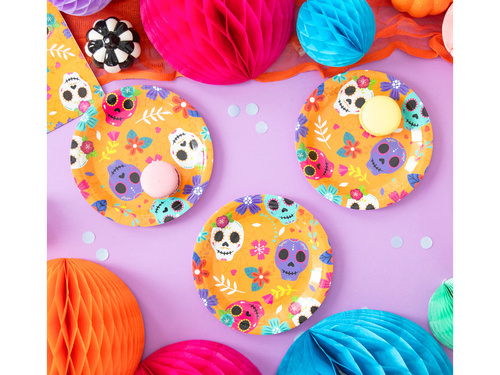Farfurii de Halloween Mexican Skull - 18 cm - 6 buc.