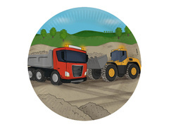 Farfurii aniversare Construcție - 23 cm - 8 buc.