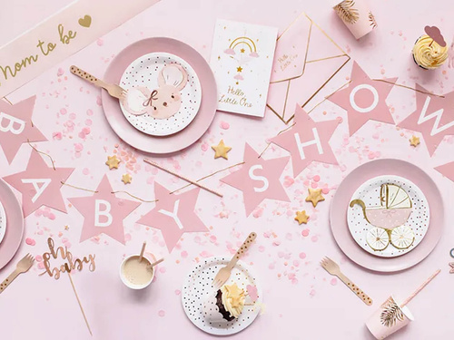 Baby Shower stele banner roz deschis - 290 cm - 1 buc.