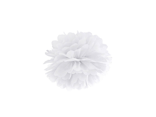 Decorațiuni florale suspendate pom pom - alb - 35 cm - 1 buc.