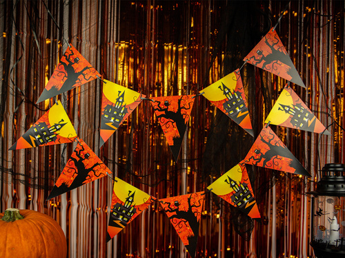 Halloween Haunted House steag banner - 500 cm - 1 buc.