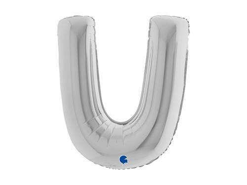 Balon folie litera U argintiu - 40" - 1 buc.