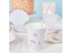 Pahare de hârtie Rainbow - 250 ml - 8 buc.