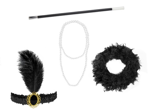 Set retro negru cu Boa