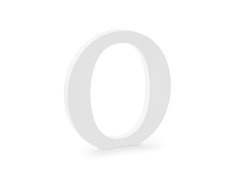 Decor din lemn litera O - alb