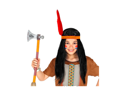 Peruca indiană cu bentiță și pană