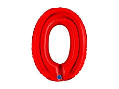 Balon din folie numărul 0 roșu - 14" - 1 buc.