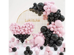 Set de baloane pentru ghirlanda de baloane negru / roz - 104 buc.
