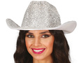 Pălărie de cowboy cu paiete argintii - 1 buc.