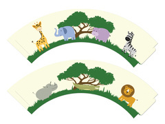 Folii pentru cupcakes Safari - 6 buc.