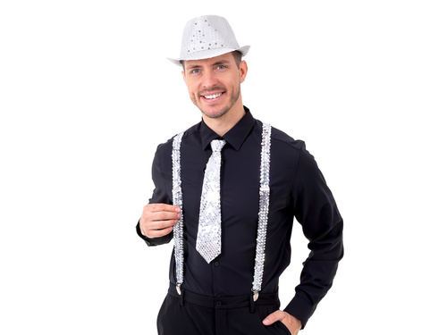 Bretele cu paiete - argintiu - 1 buc.