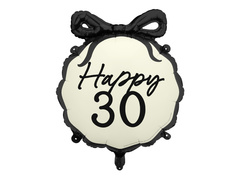 Balon din folie cu fundiță Happy "30" - 47.5 x 45 cm - 1 buc.