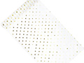 Organza albă cu puncte aurii - 36 cm x 9 m.