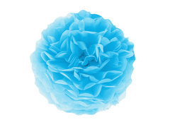 Decorațiuni florale suspendate pom pom - albastru - 35 cm - 1 buc.