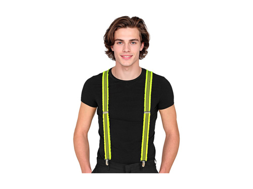 Bretele cu volane galben neon