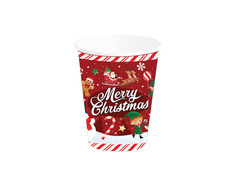 Pahare de hârtie Merry Christmas - 240 ml - 6 buc.