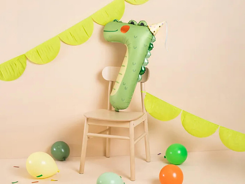 Balon din folie numărul 7 Crocodil - 73 cm - 1 buc.