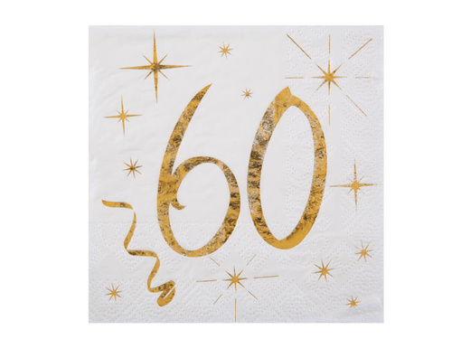 Șervețele pentru a 60-a aniversare - 12,5 cm - 20 buc.