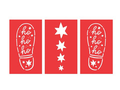 Șablon pentru urmele picioarelor lui Moș Crăciun - 3 buc.