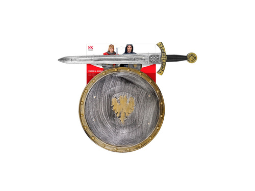 Set cavaler: scut de 37 cm și sabie de 61 cm