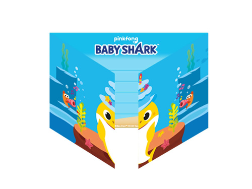 Invitații aniversare Baby Shark - 8 buc.