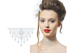 Colier tatuaj lavabil cu diamante