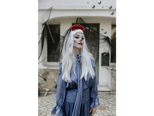 Bentiță cu voal și trandafiri - 1 buc.