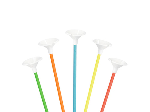 EKO Bețe de hârtie cu dopuri pentru baloane - culori mixte - 10 buc.