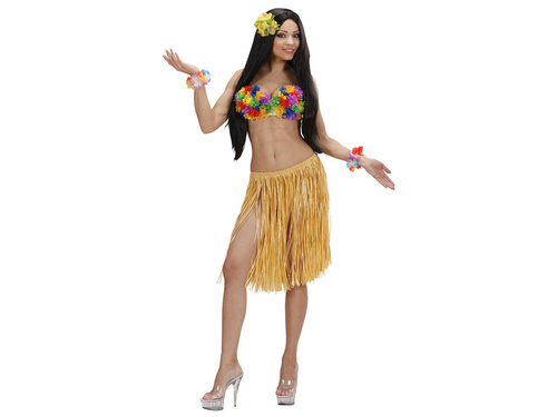 Fustă hawaiiană scurtă din paie - 55 cm - 1 buc.